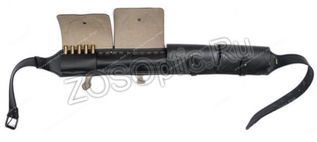 Патронташ закрытый 7,62 / кожа / черный