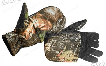 Перчатки охотника-рыбака утепленные (уп. 5 шт) / флис / зеленый