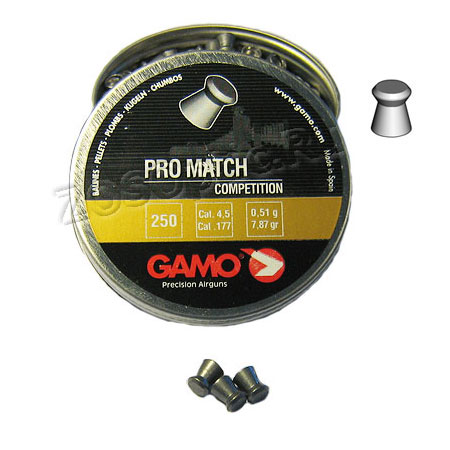 Пули Gamo Pro-Match competition 4,5 мм (0,511 грамм, банка 250 штук)
