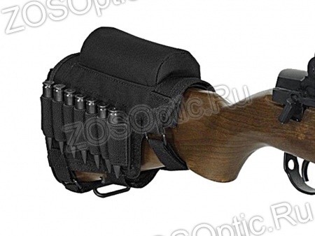 Патронташ на приклад универсальный кал. 7,62 / ткань синтетика / черный