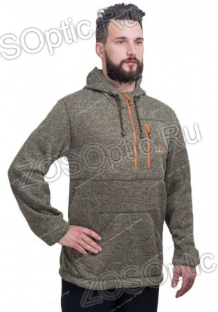 Толстовка Малахит / трикотаж на флисе / меланж-олива