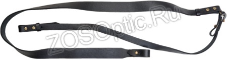 *Ремень погонный молния / кожа / черный