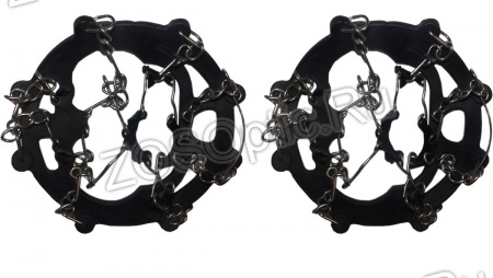 Накладки с шипами и цепями на подошву ботинок, проще надеваются, БОЛЕЕ КРУТЫЕ