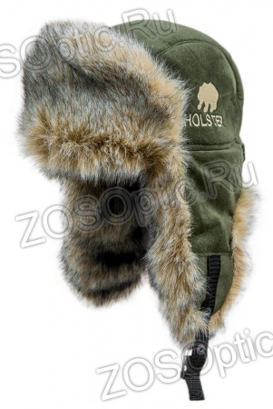 Шапка ушанка Хольстер / замша с мембранным покрытием / олива
