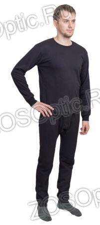 Комплект белья с начесом / х/б / черный