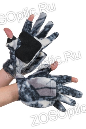 Перчатки Охотника (пара) / флис / зимний лес